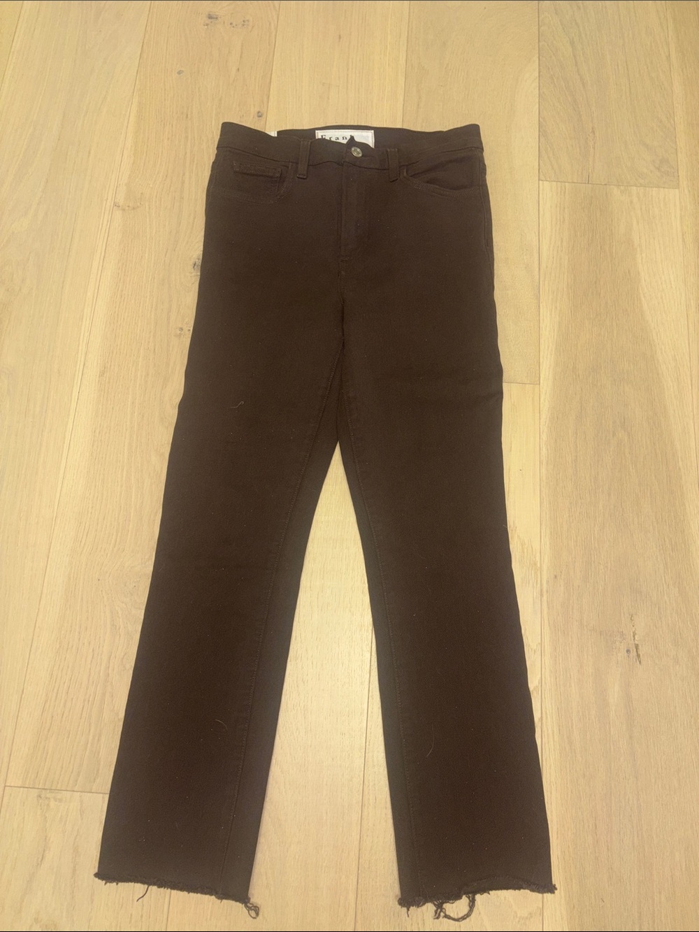 Frank & Eileen Slim Straight Jeans in Dark Cork Brown | 27